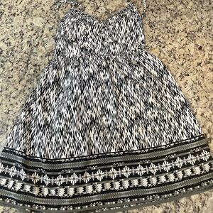 Three Hearts Black and White Mini Dress